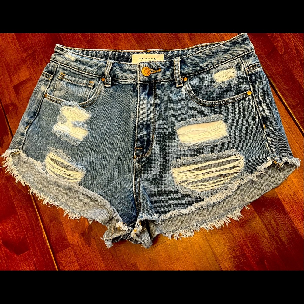 Pacsun high rise festival shorts size 27 distressed high waisted denim